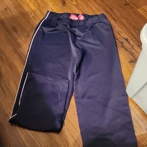 Zoey and Beth Navy Blue Athletic Pants with Pink Accents